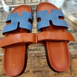 Size 7 blue and brown